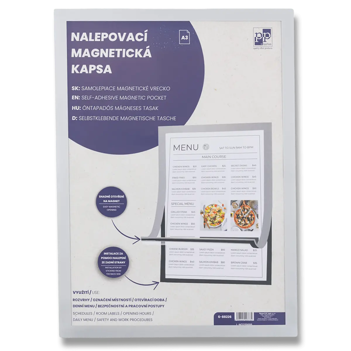 Samolepicí magnetická kapsa - A3