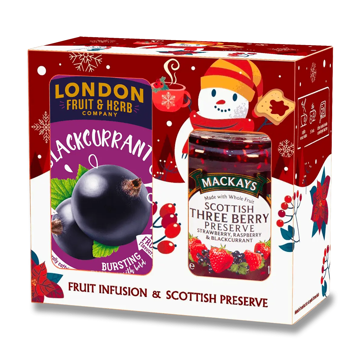 London Fruit & Herb a Mackays - dárková sada čaje a džemu - černý rybíz