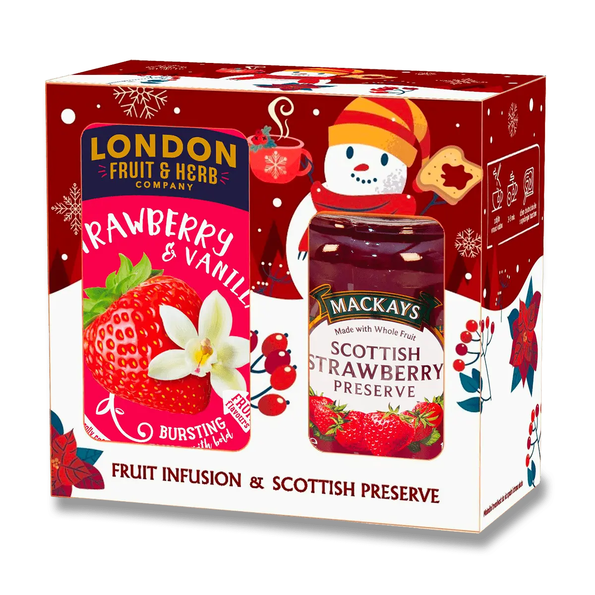 London Fruit & Herb a Mackays - dárková sada čaje a džemu - jahoda