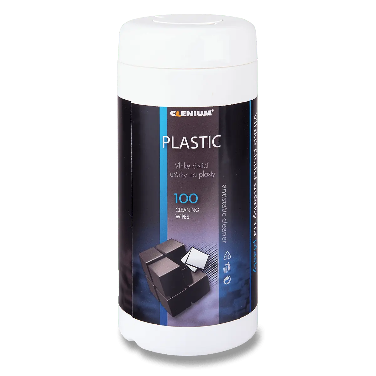 Clenium Plastic - vlhké čisticí utěrky na plasty - 100 ks