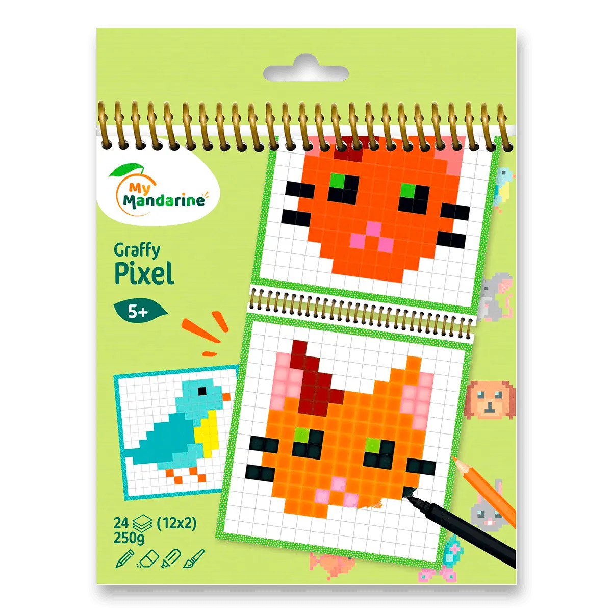 My Mandarine Graffy Pixel - omalovánky - Domácí zvířátka
