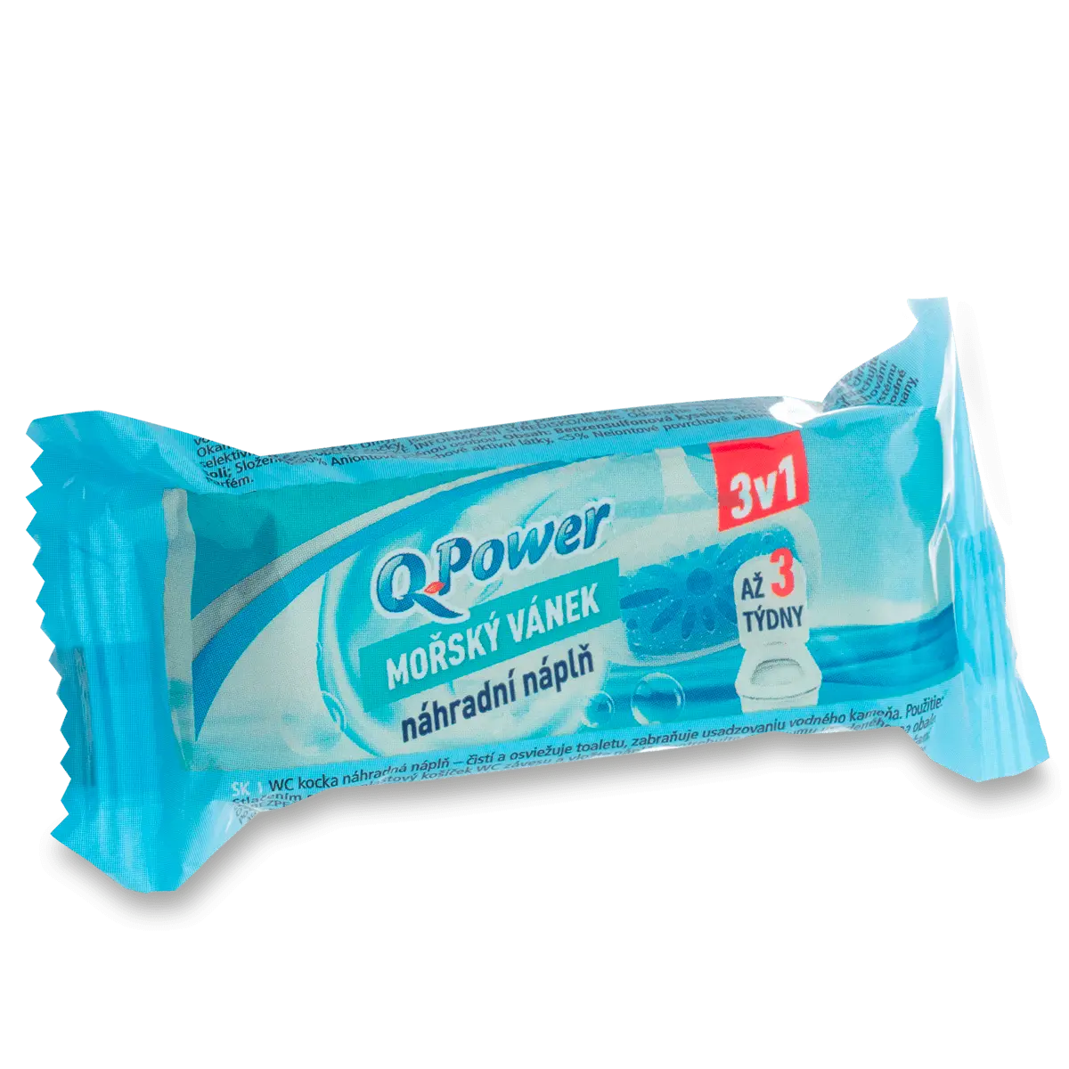 Q Power 3v1 - WC blok - náhradní náplň mořský vánek, 40 g