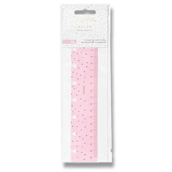 Pravítko/záložka, Confetti náplň A5 k Notebook Filofax