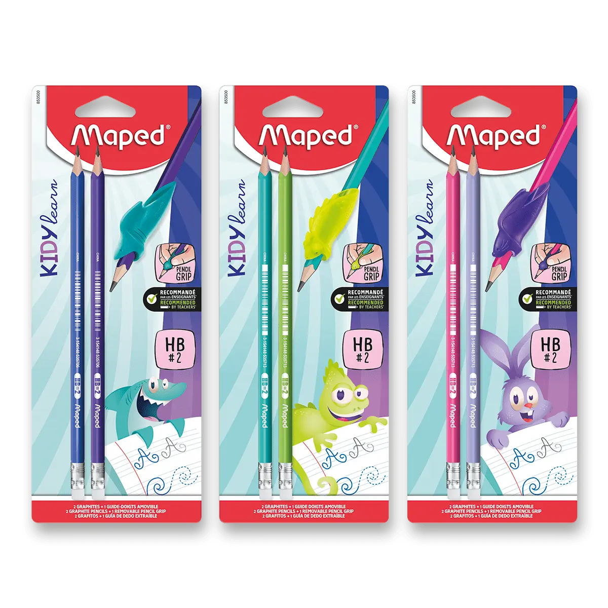Maped Kidy Learn Finger Guide - grafitová tužka - 2 ks, tvrdost HB