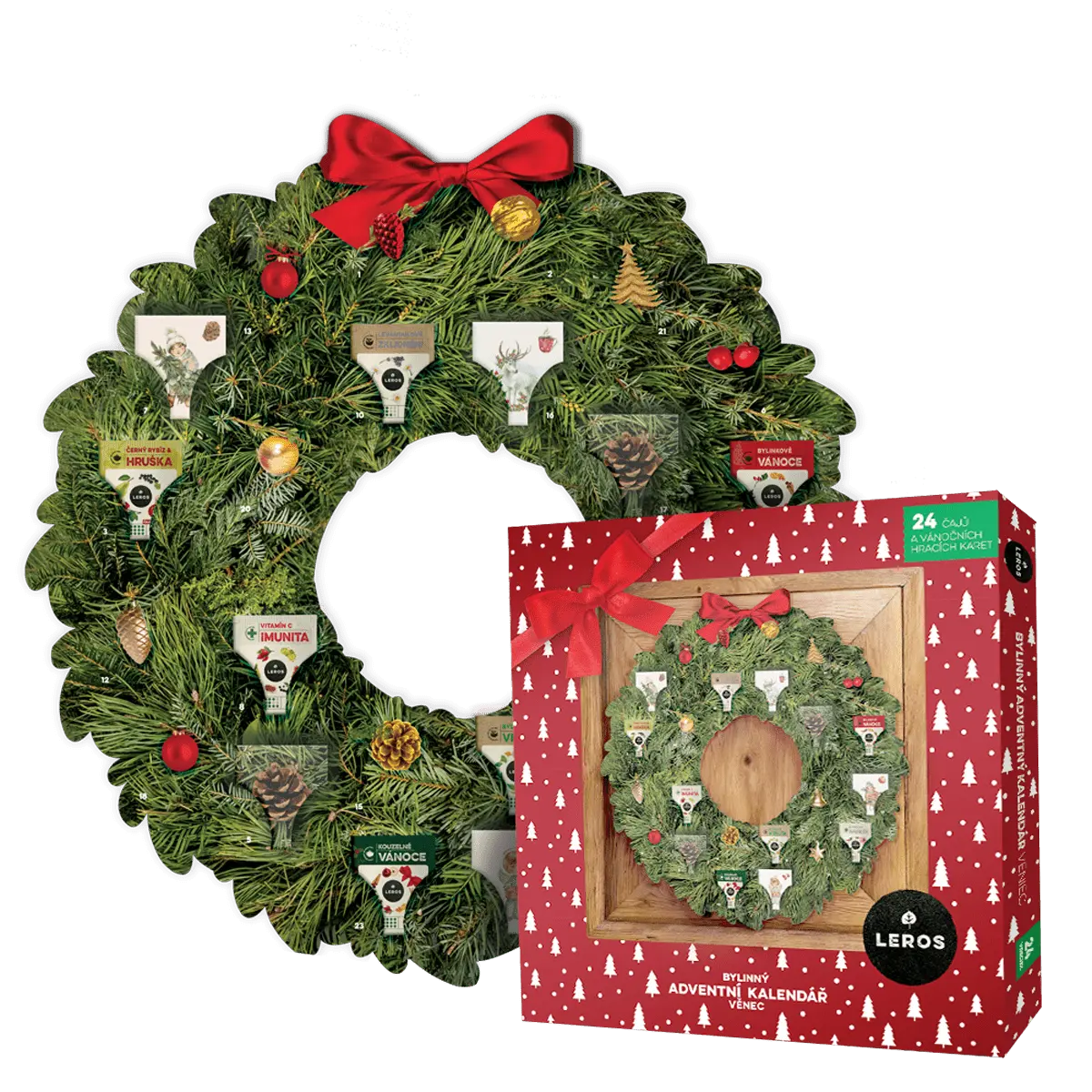 Leros Bylinný Adventní kalendář- dárková sada čajů
