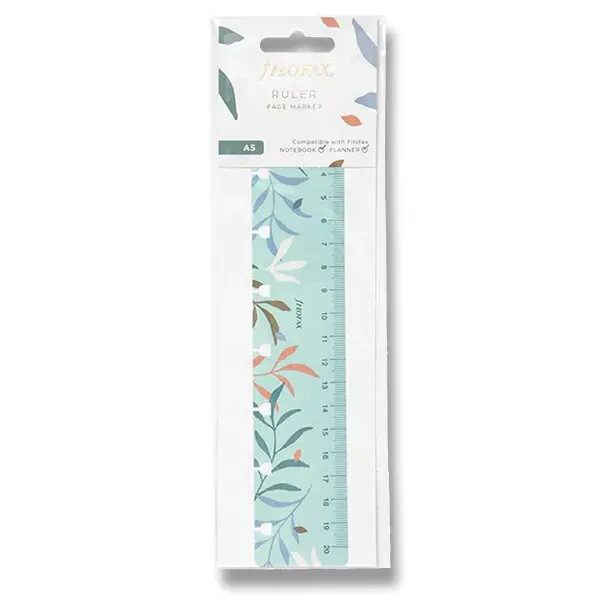 Pravítko/záložka, Botanical náplň A5 k Notebook Filofax