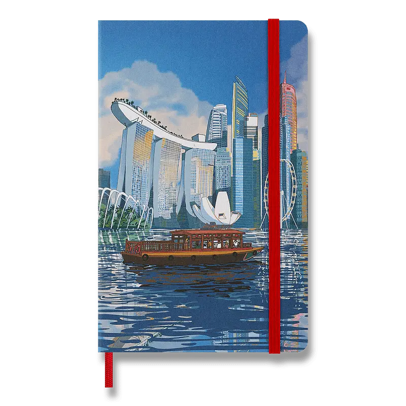 Zápisník Moleskine I am Singapore - tvrdé desky L, linkovaný