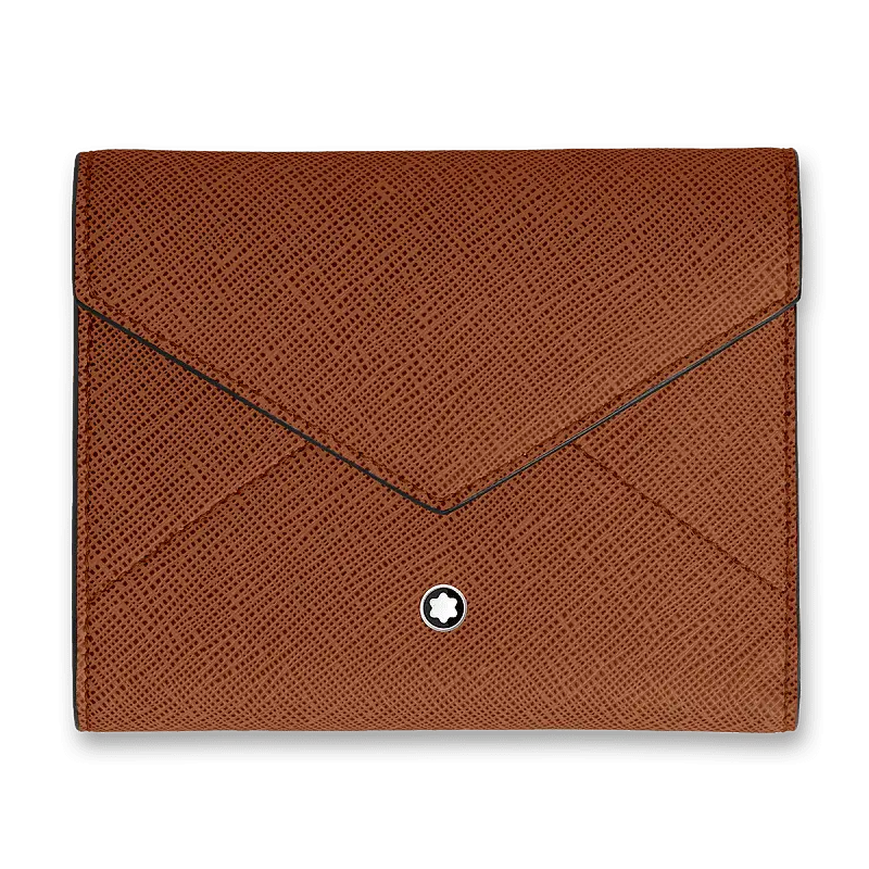 Peněženka Montblanc Sartorial Trio 6 cc, hnědá/černá