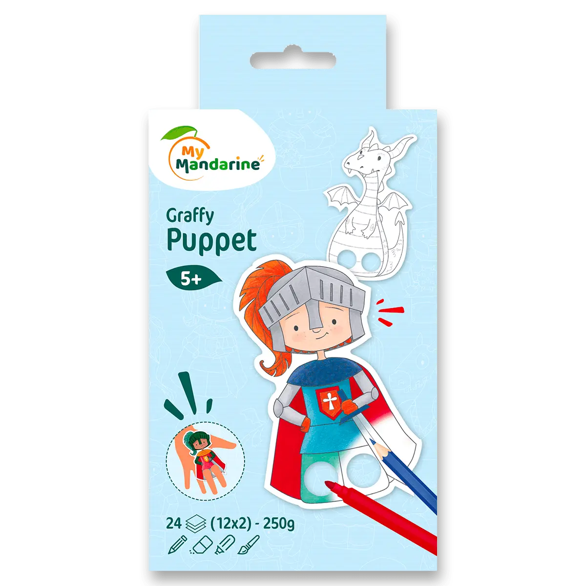 Avenue Mandarine Graffy Puppet - omalovánky - Draci a rytíři