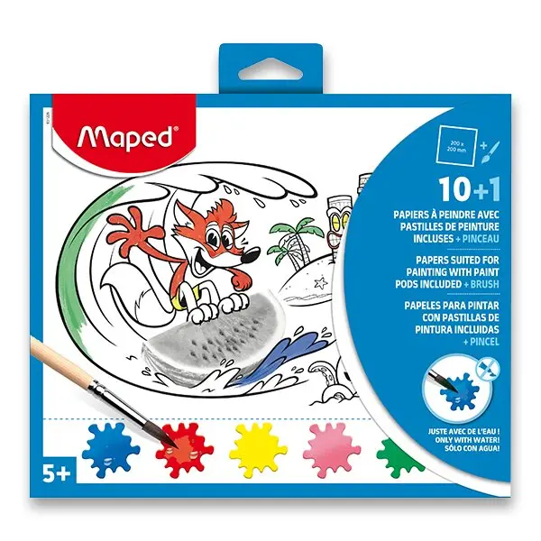 Maped - omalovánky s paletou barev a štětcem - 200 x 240 mm, mix motivů