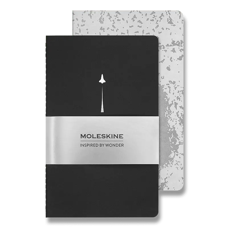 Moleskine - set 2 zošitov NASA-inspired (čierny + sivý)