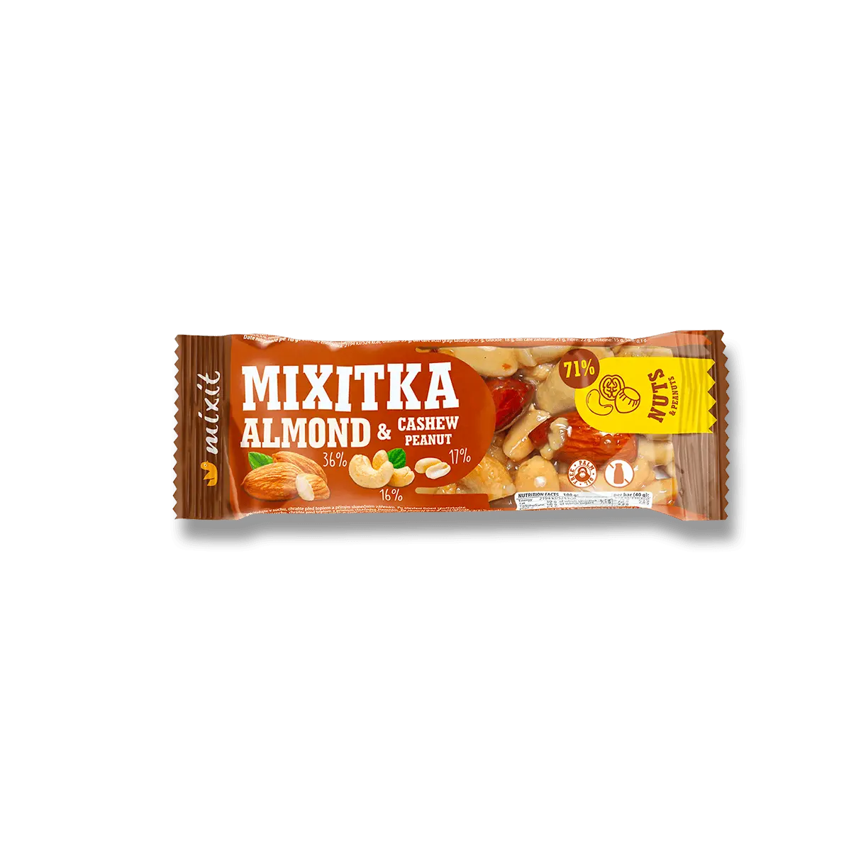 Mixit Mixitka - ořechová tyčinka - Mandle a Kešu, 40 g