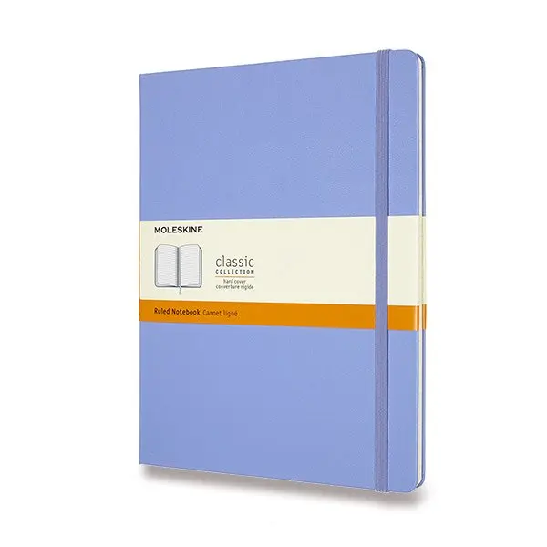 Zápisník Moleskine - tvrdé desky XL, linkovaný, nebesky modrý