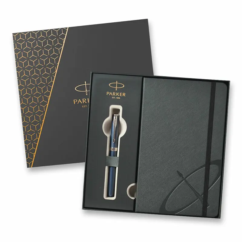 Parker Sonnet Secret Shell Blue plnicí pero, hrot F, dárková sada se zápisníkem