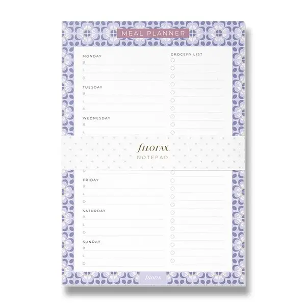 Trhací blok Filofax Mediterranean plánování jídla