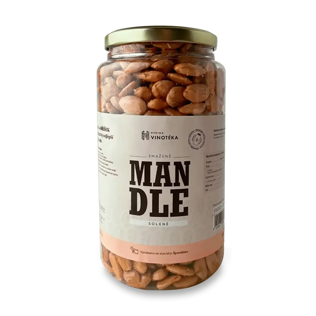 Vinotéka Herink - pražené mandle solené - 950 g