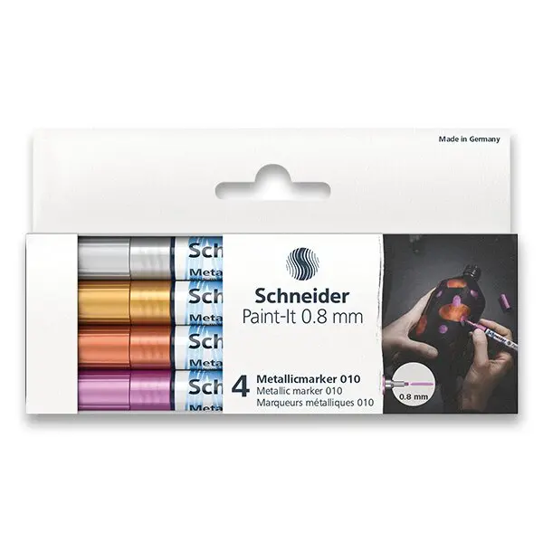 Schneider Paint-It 010 - metalický popisovač - souprava V1, 4 barvy