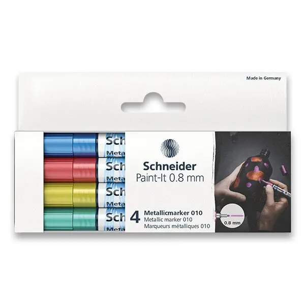 Schneider Paint-It 010 - metalický popisovač - souprava V2, 4 barvy