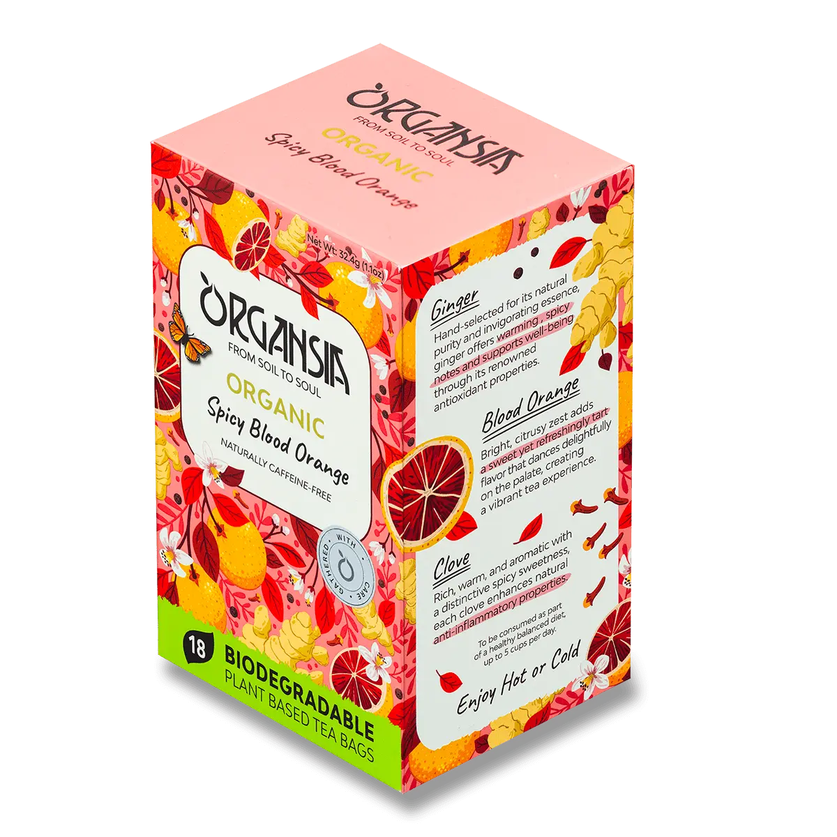 Organsia Bio Spicy Blood Orange - bylinný čaj - 18 ks