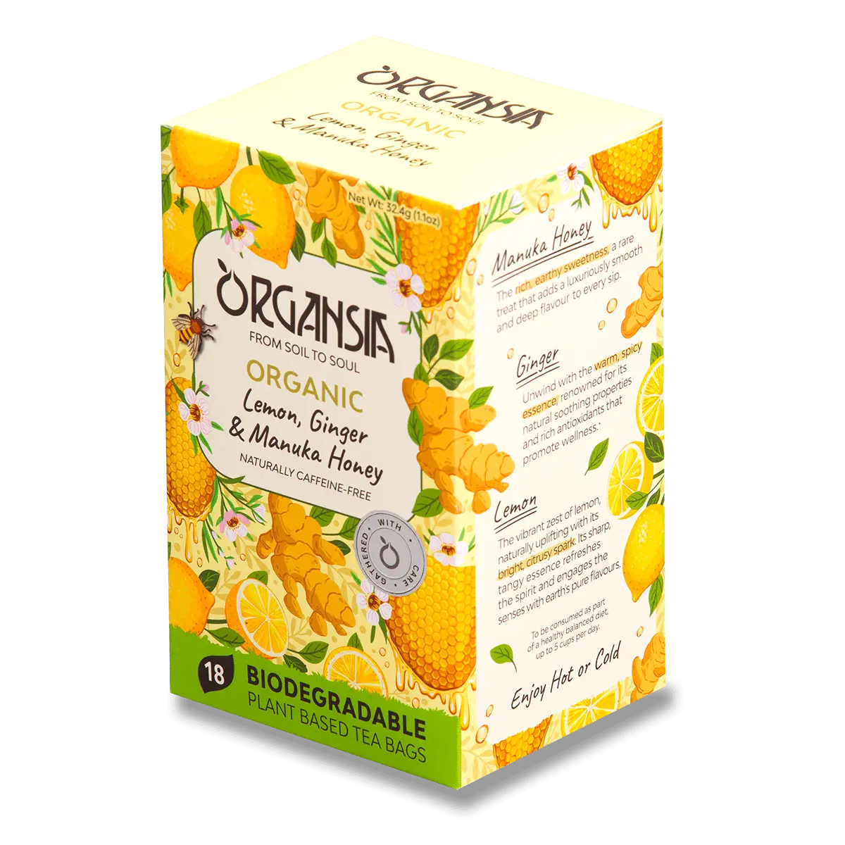 ORGANSIA BIO Čaj citron, zázvor a manukový med 18 ks