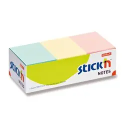 Samolepicí bločky Stick'n 38 × 51 mm, 12 × 100 lístků, pastelové barvy