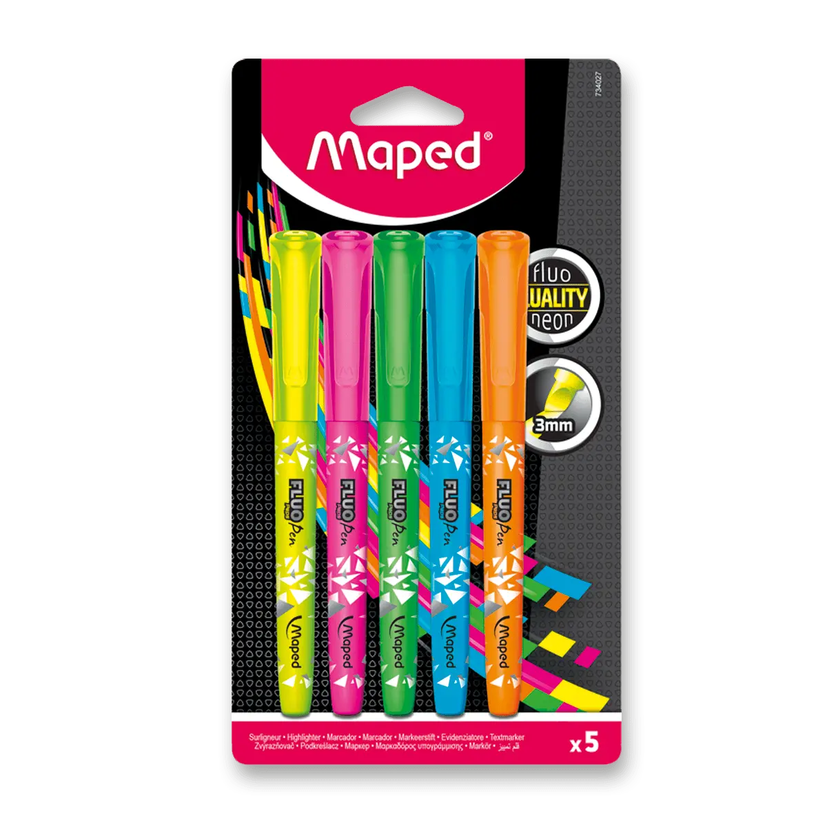 Maped Fluo Peps Pen - zvýrazňovač - sada 5 barev