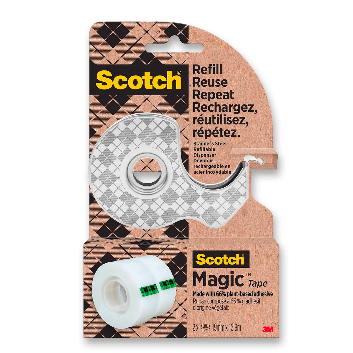 Scotch Magic Greener Tape - nerezový odvíječ pásky + 2 pásky