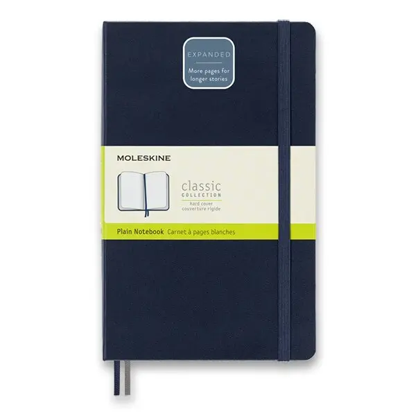 Zápisník Moleskine Expanded - tvrdé desky, L, čistý - modrý
