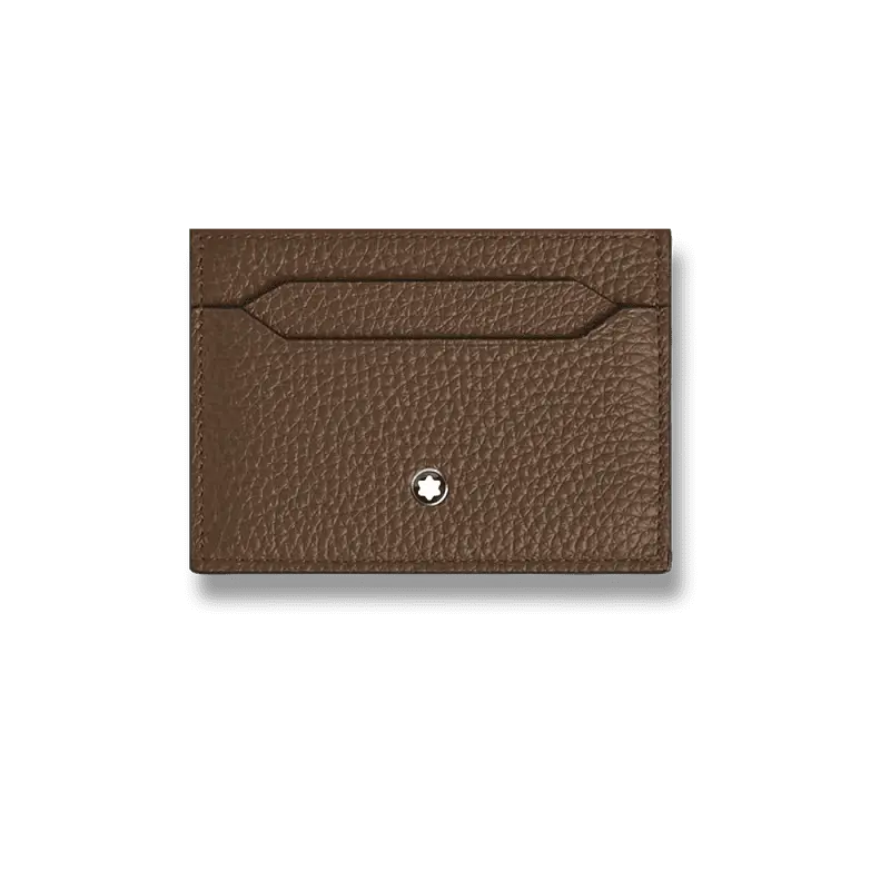 Pouzdro na kreditní karty Montblanc Grain 5 cc, hnědé
