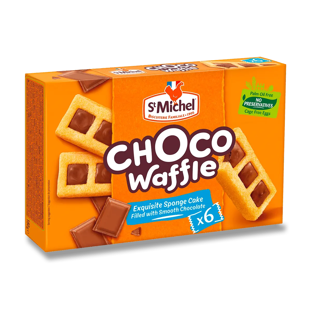 St Michel Choco Waffle - měkké pečivo s mléčnou čokoládou - 180 g