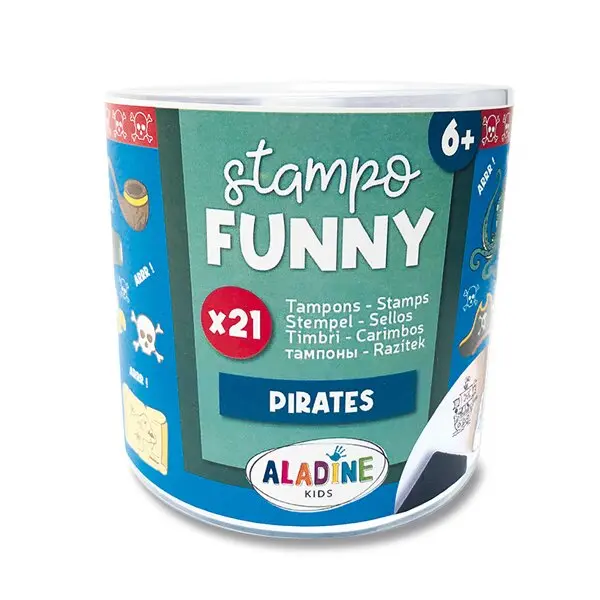 Aladine Dětská razítka Aladine Stampo Funny, 21 ks - Piráti