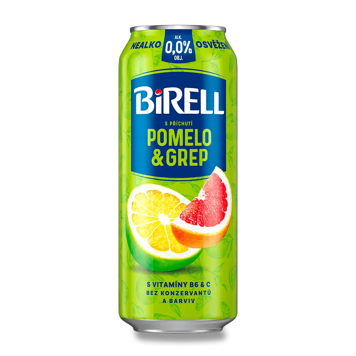 Nealkoholické pivo Birell - plech, pomelo a grep, 24x 0,5 l