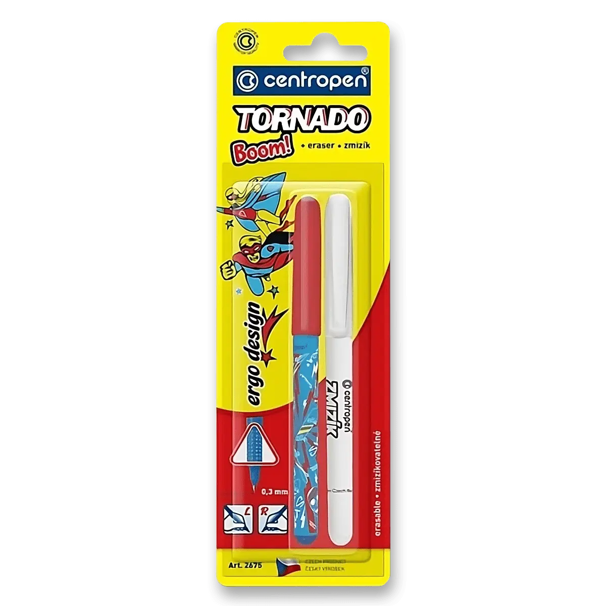 Školní roller Centropen 2675 Tornado Boom se zmizíkem - mix barev