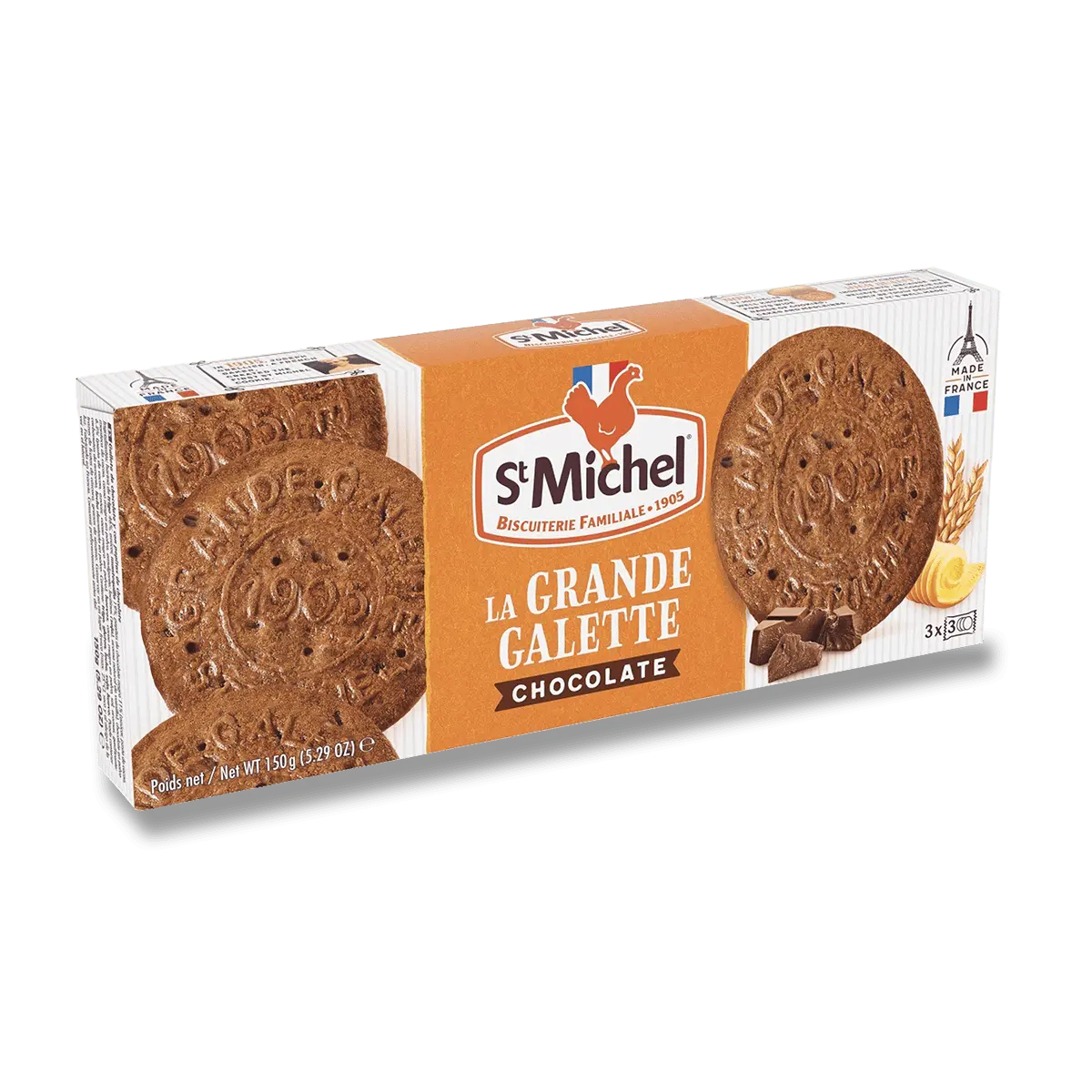 St Michel Grande Gallete - galetky s kousky čokolády - 150 g