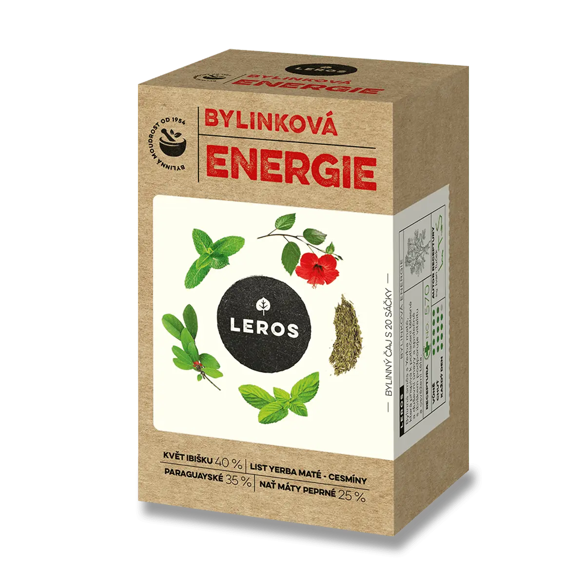 Bylinný čaj Leros - bylinková energie, 20x 2 g