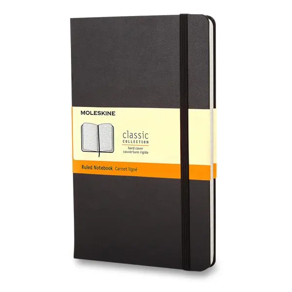 Zápisník Moleskine - tvrdé desky S, linkovaný, černý
