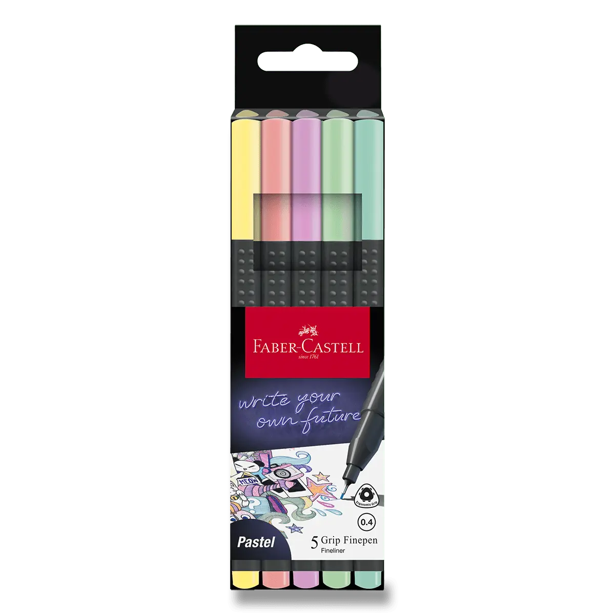 Faber-Castell Grip - fineliner - 5 barev, pastel