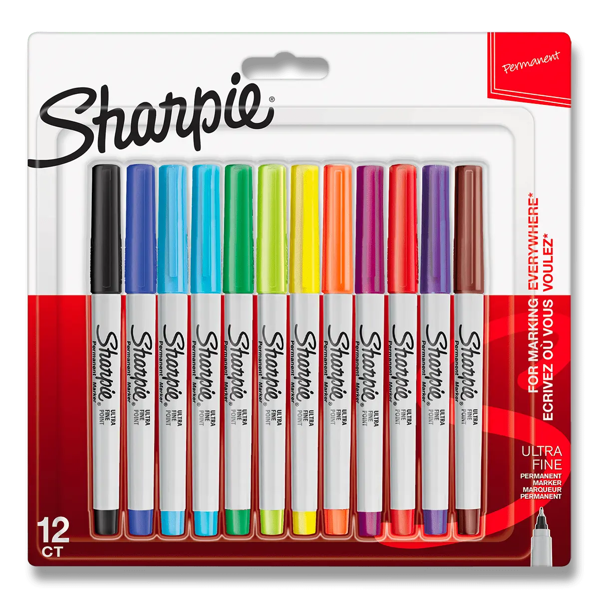 Sharpie Ultra Fine - permanentní popisovač - sada 12 barev