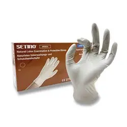 Setino Latex - jednorázové latexové rukavice nepudrované - velikost XL, 100 ks