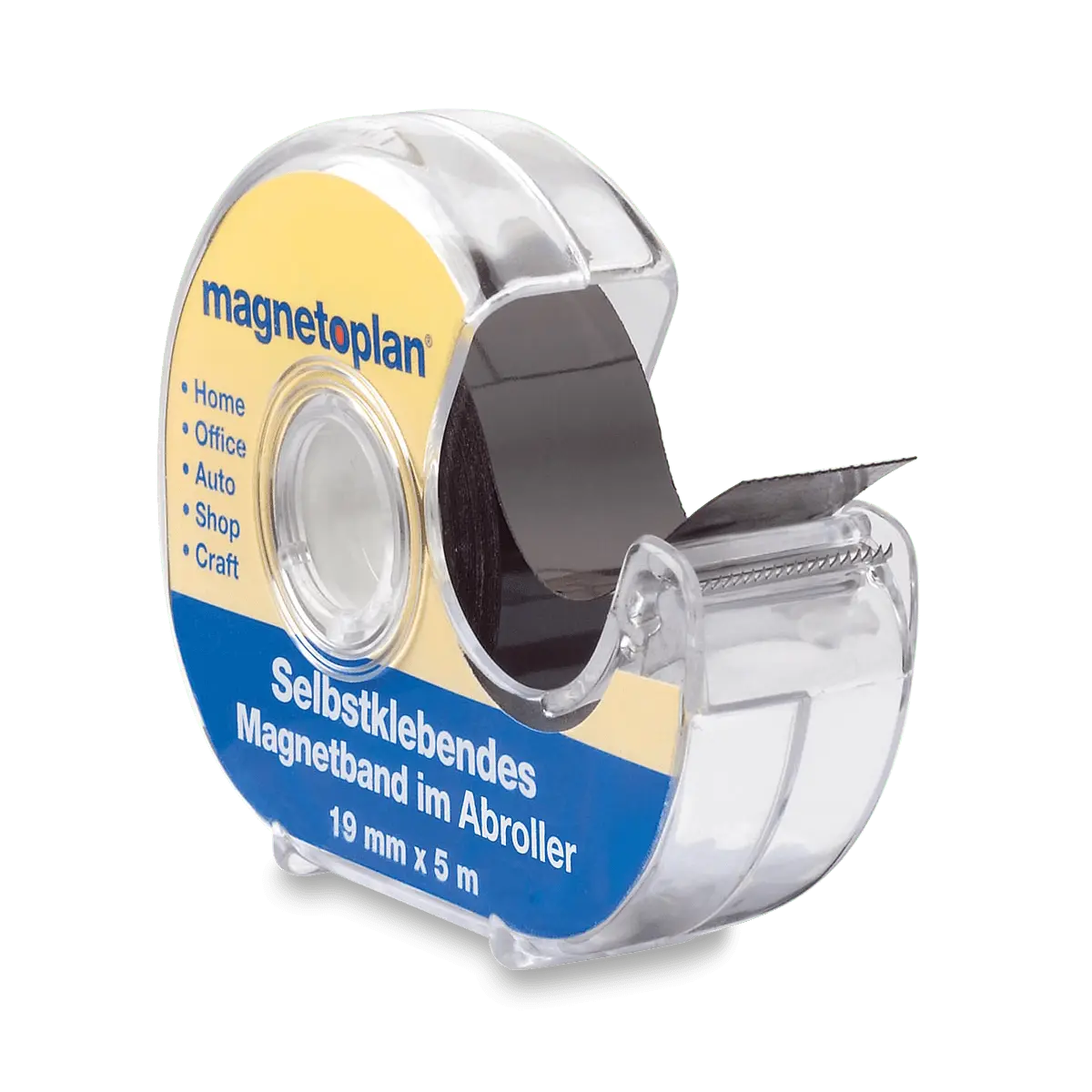 Magnetoplan - samolepicí magnetická páska s odvíječem - 19 mm x 5 m, černá