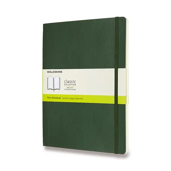 Zápisník Moleskine - měkké desky XL, čistý, tmavě zelený