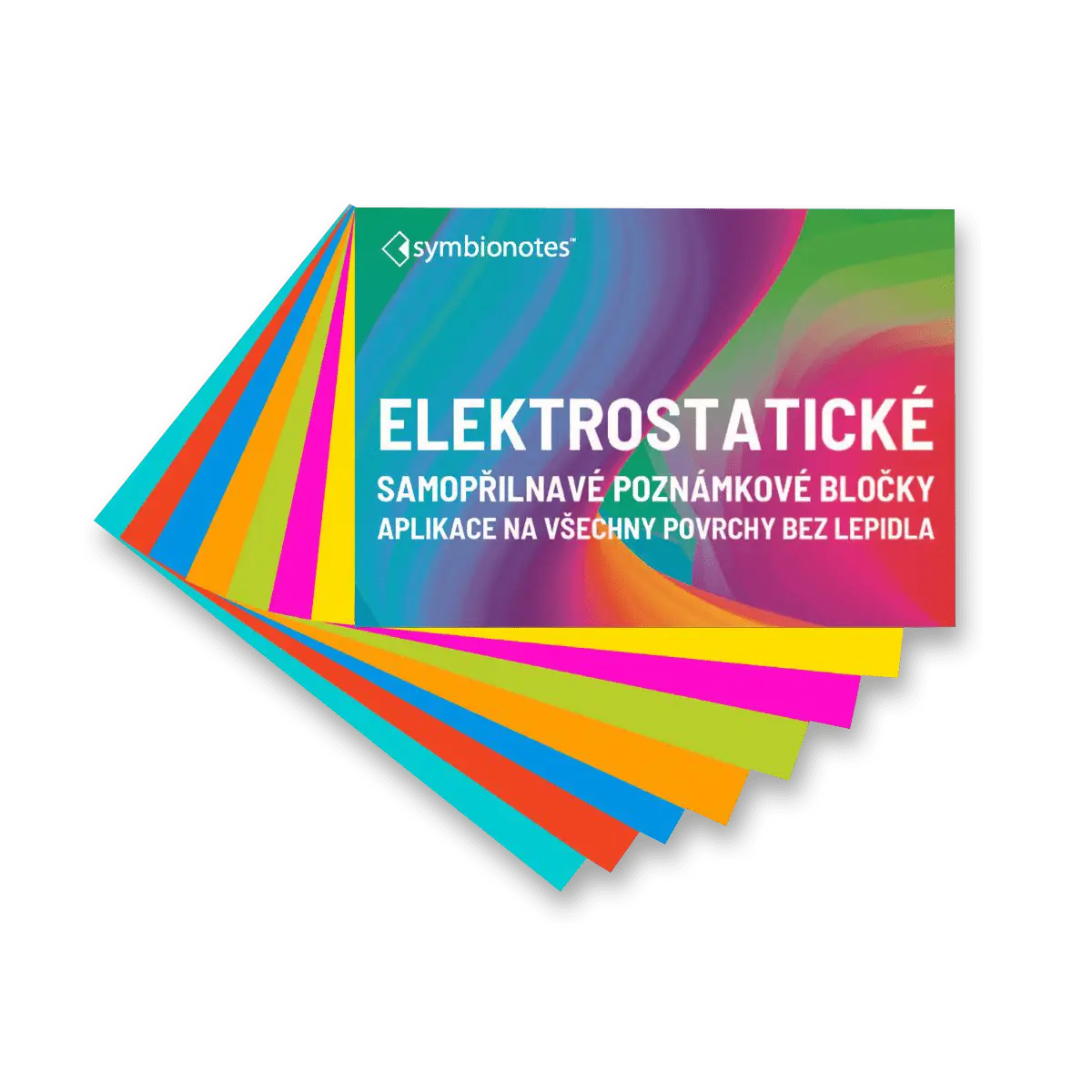 Symbionotes  - elektrostatický poznámkový bloček - 70 x 100 mm, 100 listů -  7 barev