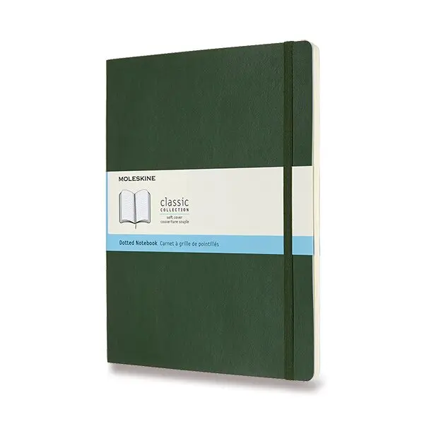 Zápisník Moleskine - měkké desky XL, tečkovaný, tmavě zelený