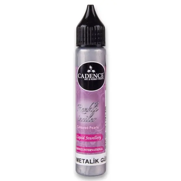 Tekuté perly Cadence, metalické - 25 ml - stříbrná