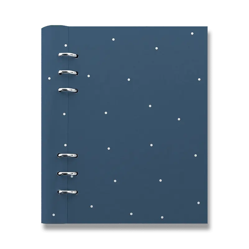 Diář Filofax Clipbook Timeless A5 polka dot indigo
