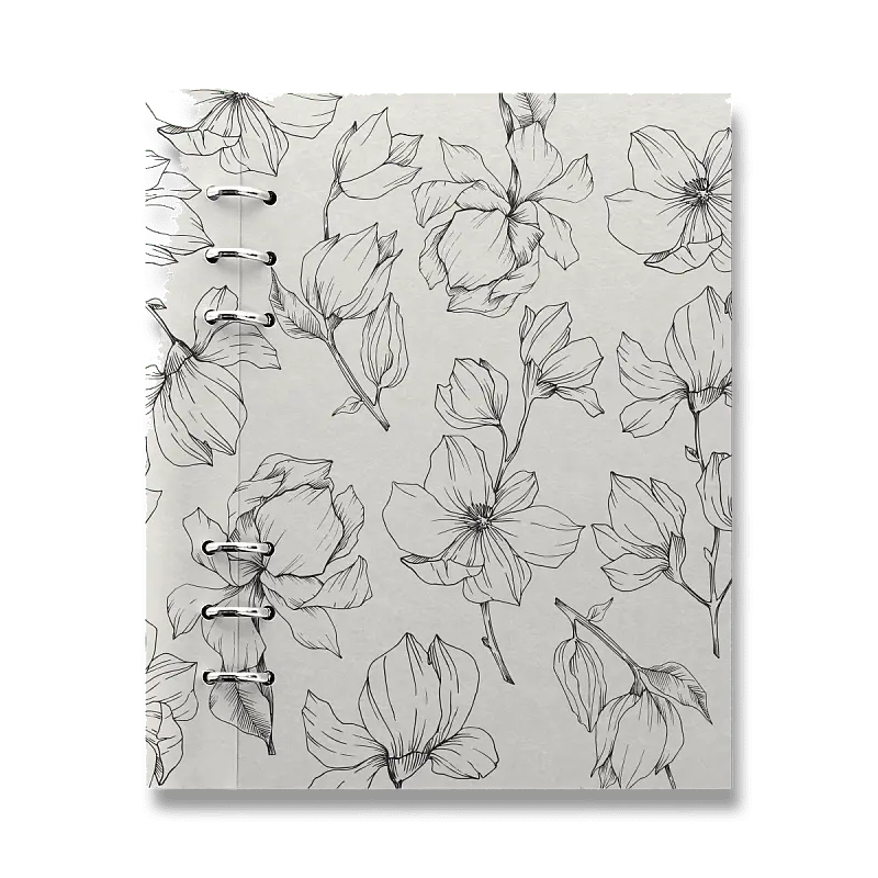 Diář Filofax Clipbook Floral A5 magnolia ivory