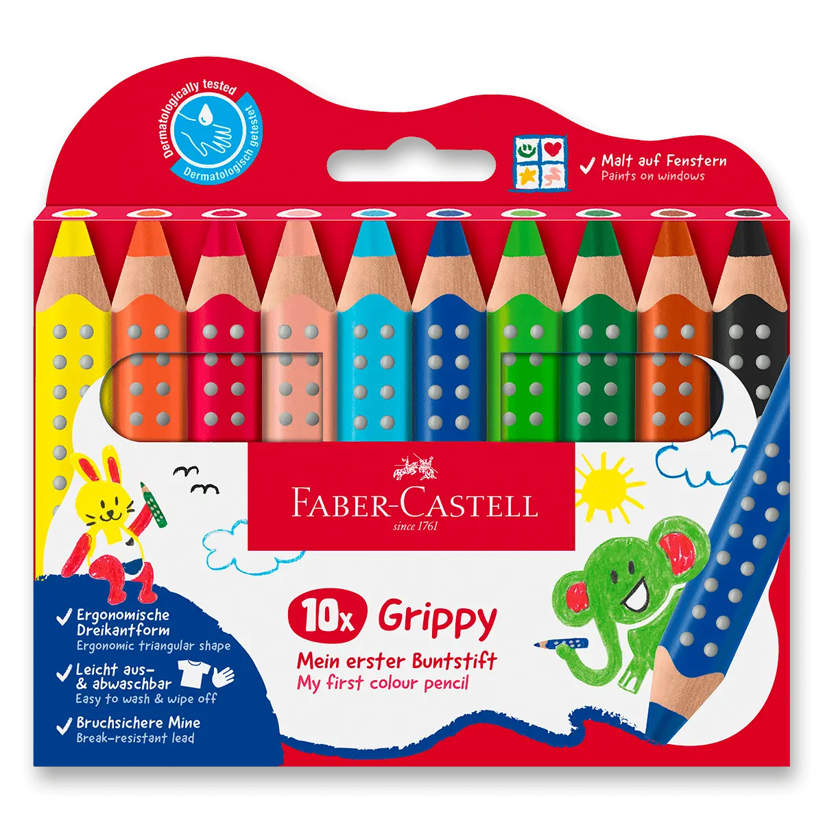 Faber-Castell Grippy - pastelka - sada 10 barev