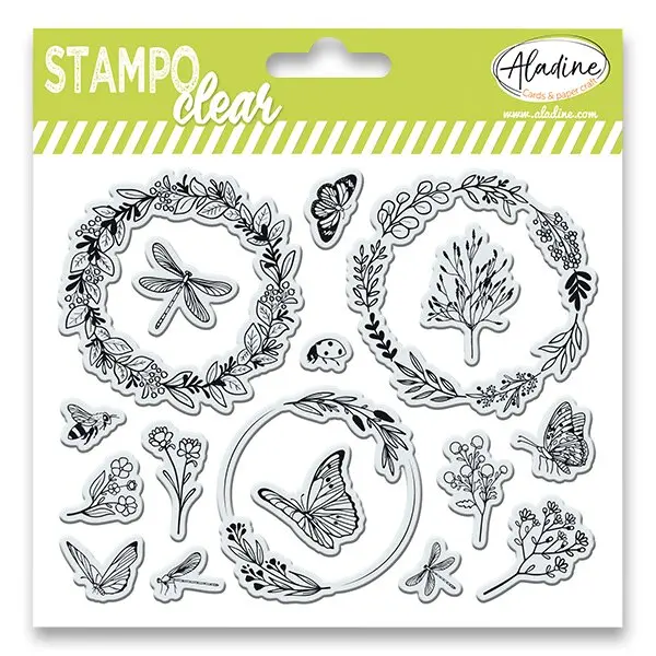 Aladine Stampo Clear - razítka - gelová, 17 ks, věnečky