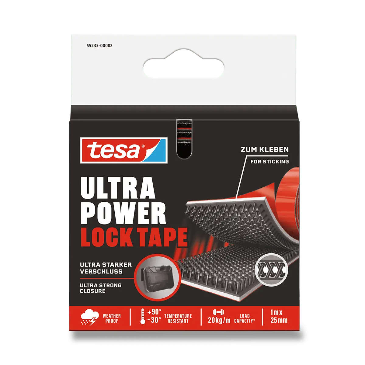 Tesa Ultra Power Lock  - suchý zip - 25 mm x 1 m