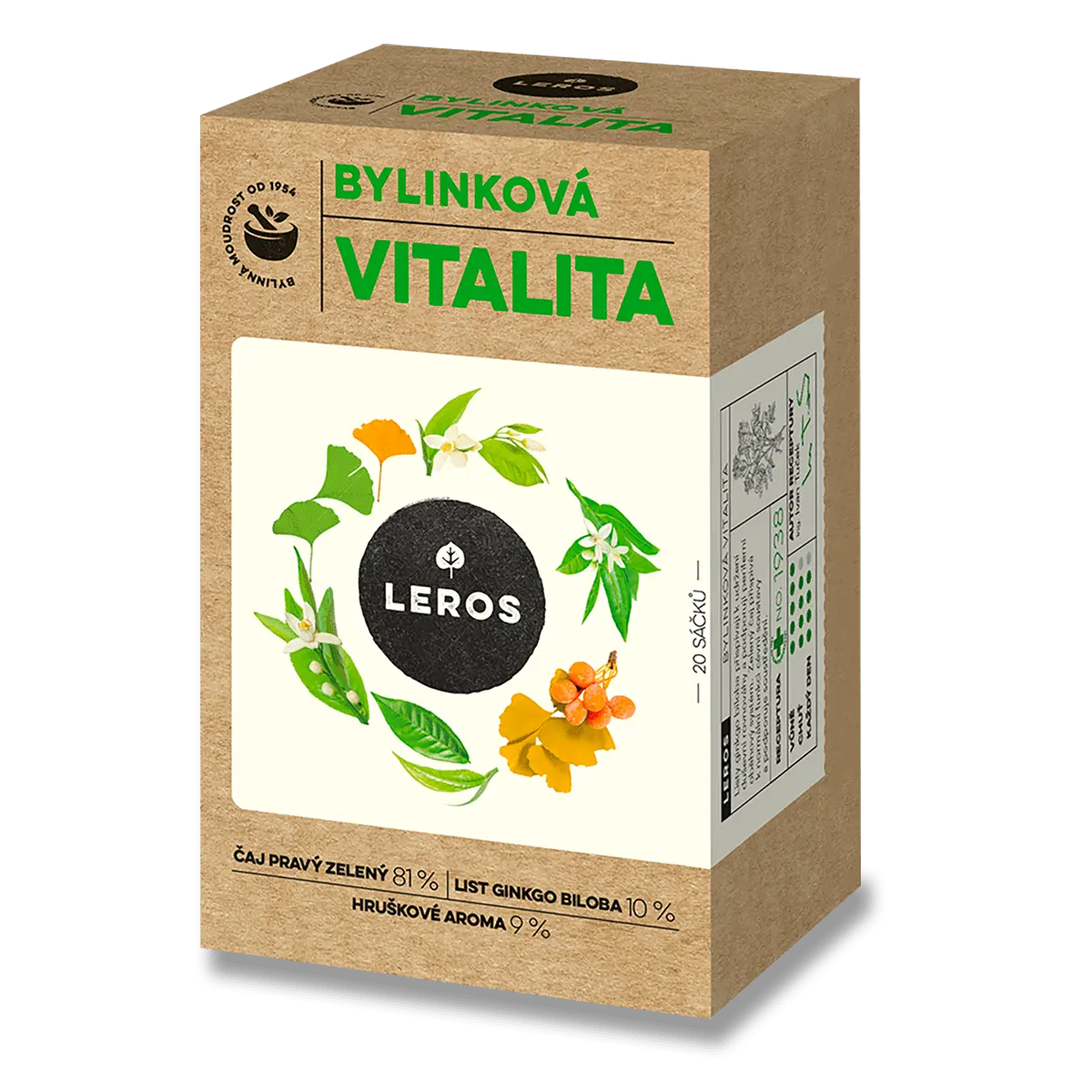 Leros - bylinný čaj - Bylinková vitalita